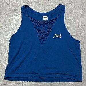 Victoria’s Secret blue Mesh Muscle Tank Top size large used good condition
